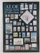 A framed Aloe postage stamp collection p