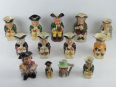 A quantity of assorted Toby jugs inc Wood Potteries of Burslem and Tony Wood Staffordshire.