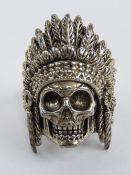 A Large Gothic ring in the form of a sku