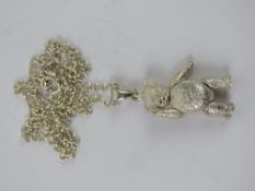 A HM silver articulated teddy bear penda