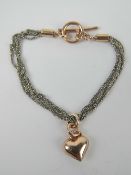 A HM silver and rose gold plated bracele