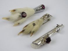 A Scottish HM silver grouse foot brooch,