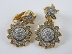A pair of Swarovski clip on earrings.