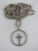 A silver crucifix pendant having cross w