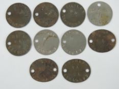 A quantity of Dog Tags. Ten items.