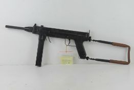 A deactivated (EU spec) Madsen SMG with EU cert.