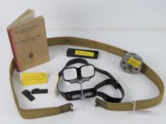 WWII trench tin openers, GPO contact adjusting kit, WWII magnifying head set,