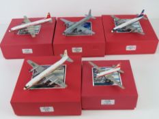 Five Ilyushian scale model aircraft by WM Classic Airliners being CA 35B IL-14 Interflug,