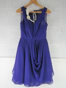 A purple bridesmaid's dress having sheer back, approx 28