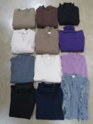 A quantity of assorted cashmere and woollen jumpers and cardigans approx sizes 8-10.