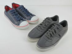 Ralph Lauren Polo; a pair of grey leather mens trainers size 10.