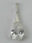 A silver and crystal teardrop shaped pen