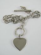 A HM silver charm bracelet having T-bar