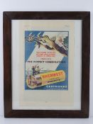 Rare Australian Shotgun Cartridge Pictorial Advert : a 1933 full colour framed advert for