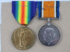 A WWI Victory and War Medal pair, engraved for Pte. F. J. Steel 31054 Norfolk Regiment.