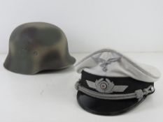 A reproduction Luftwaffe Officers cap size 60-61.