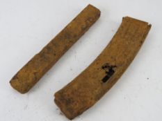 A German MP40 magazine and a German P44 magazine, both in relic condition.