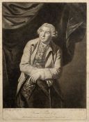After Sir Joshua Reynolds Mezzotint of Samuel Foote, engraved by J Blackmore, published 1771, 47cm x