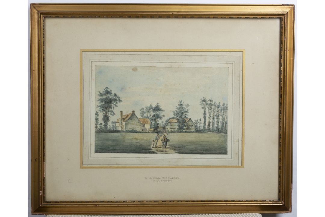 Paul Sandby RA (British, 1731-1809) ''Mill Hill, Middlesex'' pen, ink, and watercolour, 18.5cm x - Image 2 of 5