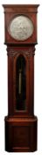 Victorian Scottish regulator longcase clock the 12 inch circular silver dial with subsidiary minutes