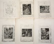 After William Blake Illustrations of the Book of Job, 19 loose leaf plates, 38cm x 27cm