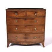 Mahogany chest of drawers 19th Century, with gilt brass ring handles, 107cm across, 51cm deep, 107.