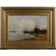 Robert William Arthur Rouse (fl.1882-1929) Busy shipping scene, oil on board, signed, 31cm x 43cm - Image 2 of 3