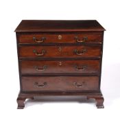 Mahogany chest of drawers George III, with four graduated drawers on bracket feet, 83cm x 82cm x
