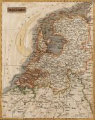 Two antiquarian maps one of Ireland, the other of Holland, unsigned, both with later hand coloured