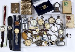Collection of watches to include: Silver and silver plated pocket watches, boxed Tissot