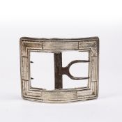 Georgian silver shoe buckle engraved initials 'WF' to the reverse, attributed to Samuel Pemberton,