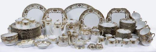 Extensive Noritake service including dinner, dessert, and side plates, tea and coffee cups etc (