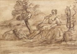 Circle of Francesco Zuccarelli (Italian, 1702-1788) Madonna and Child, pencil and brown wash,