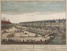 George Balthasar Probst (1732-1801) Three coloured engravings, ''Prospectus...Mercatorum