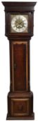 30 hour longcase clock 12 inch square brass dial with silvered Roman chapter ring, Arabic five