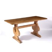 Arts and Crafts Oak refectory dining table, oak, 153cm x 76cm x 75cm
