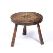 James Grimble of Cromer, Norfolk Circular stool or occasional table, oak, with Tudor rose motif