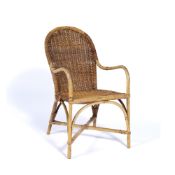 Dryads wicker child's chair, with plaque to the reverse, 64cm high