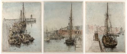 Michael Blaker (20th Century British School) 'Ramsgate Harbour' 14/300, 'A ship to harbour' 6/