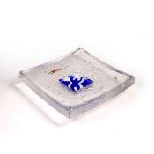 Bertil Vallien (Swedish, b.1938) for Kosta Boda 'Domino swimmer' glass dish, design number 79368,