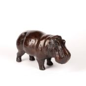 Dimitri Omersa for Abercrombie & Fitch small leather model of a hippo, possibly retailed by