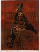 20th Century School 'Untitled Cherokee' lithograph, artists proof, indistinctly signed in pencil