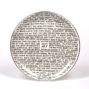 Grayson Perry RA (b.1960) '100% Art Plate, 2020' ceramic plate, with artist's seal printed on the