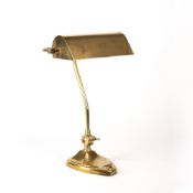 Art Nouveau brass desk lamp, unmarked, 41cm high overall