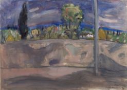 David McClure (1926-1998) 'Toscano, Spring I' gouache, signed and dated 1956 lower right, 48cm x