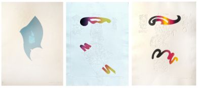 Yutaka Takayanagi (b.1941) 'Umbrella' screenprint and embossing, numbered 32/50, signed and dated