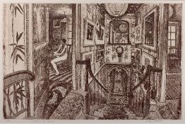 Richard Bawden (b.1936) 'Stairs to the library' etching, signed and numbered 6/85 in pencil lower