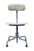 Attributed to Tansad industrial swivel or desk chair, dated 1958 to the underside of the chair, 79cm