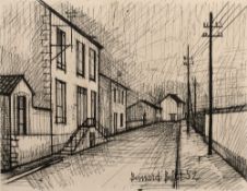 Bernard Buffet (1928-1999) 'Street scene' print, dated 1952, 34cm x 41cm