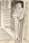 Laura Knight (1877-1970) 'Old Vic' charcoal sketch, signed and titled lower right, 36cm x 24.5cm